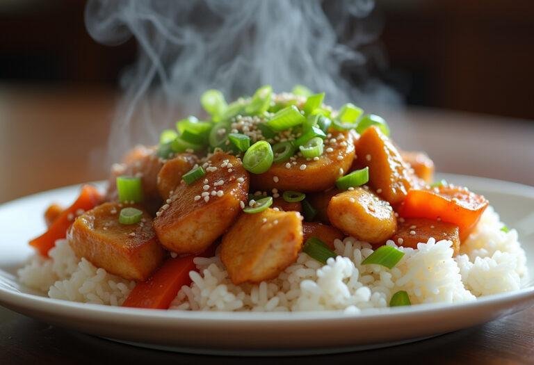 Delicious Chinese Chicken Stir-Fry served over rice, better than takeout.