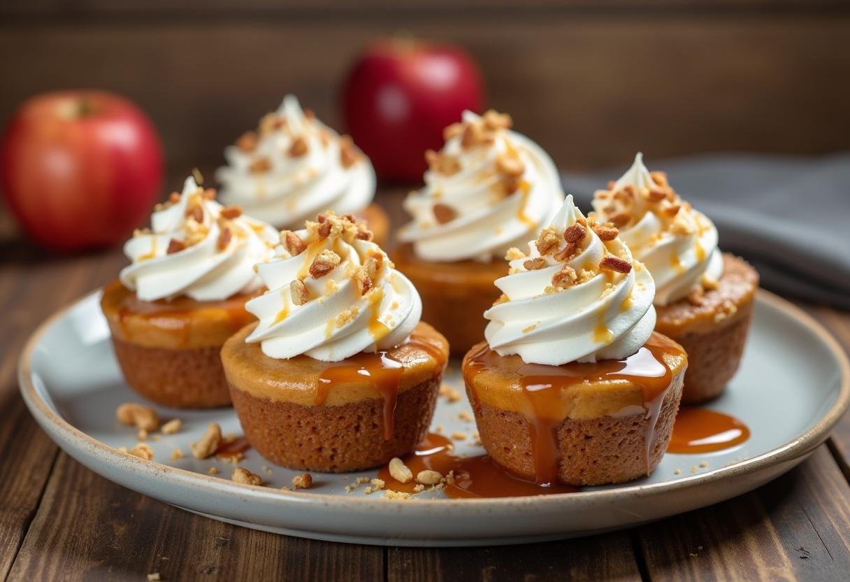 Delicious Easy Caramel Apple Dessert Cups ready to be served, showcasing caramel, nuts, and whipped cream.