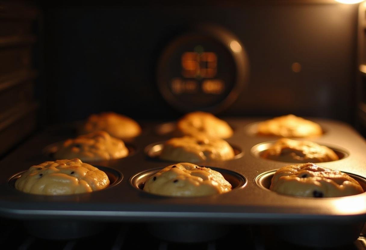 Lemon Cookie Cups baking in the oven until golden
