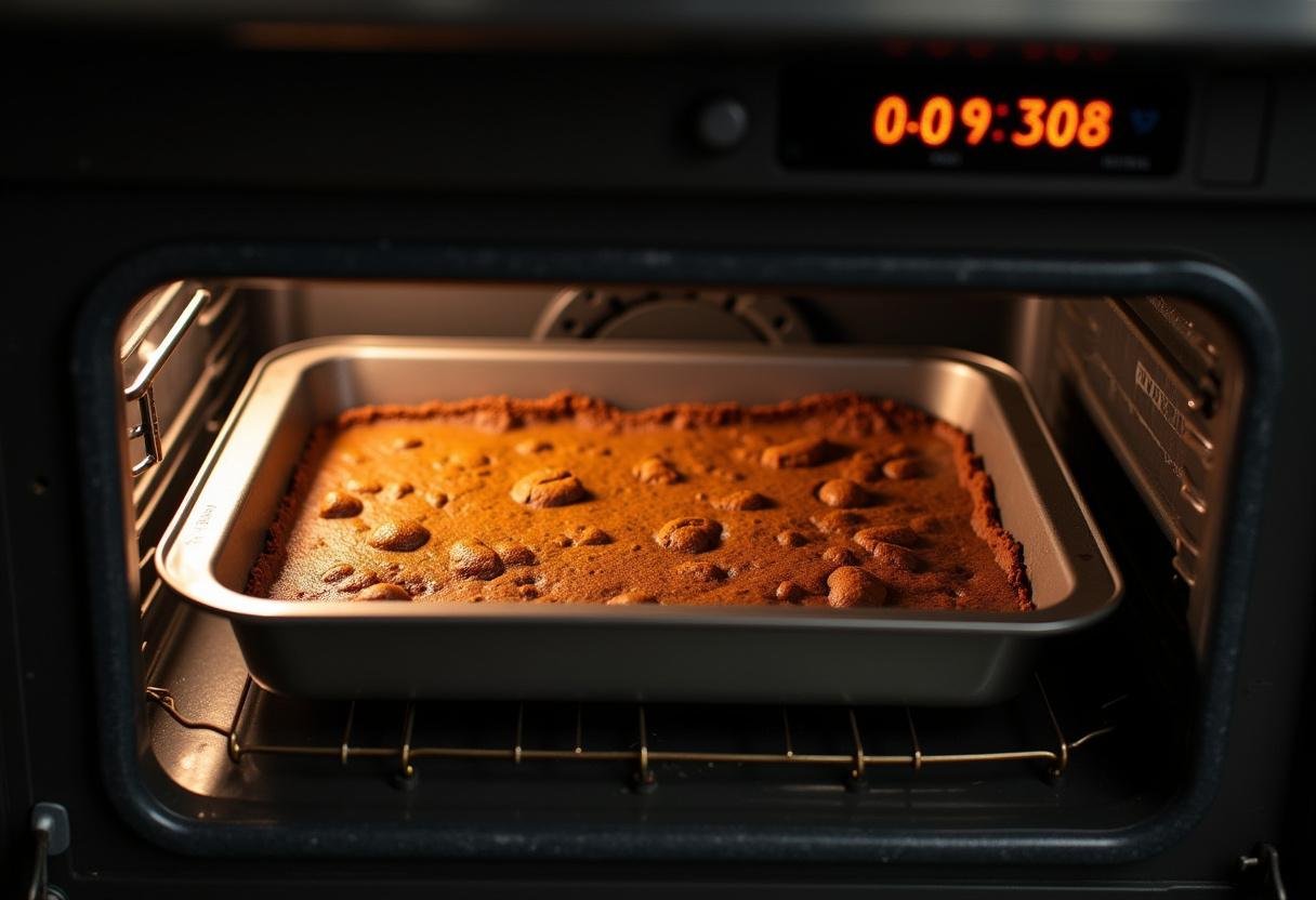 Pumpkin bars baking in the oven, ready to be turned into a delicious treat.