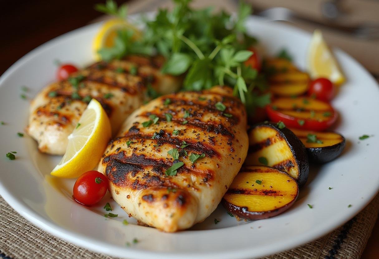 Finished Lemon Herb Chicken & Veggies served elegantly for a delightful meal.