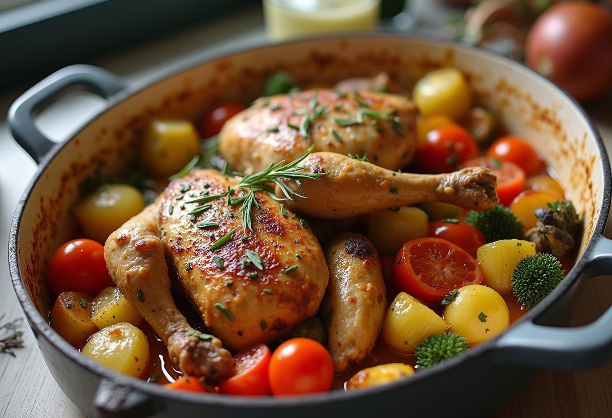 Serving grilled Lemon Herb Chicken & Veggies on a platter.