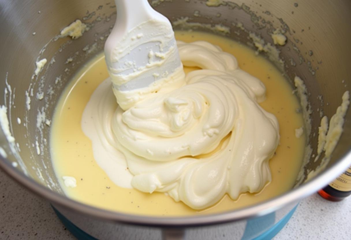 Whipped cream being mixed for No-bake Mini Banana Cream Pies dessert recipe.