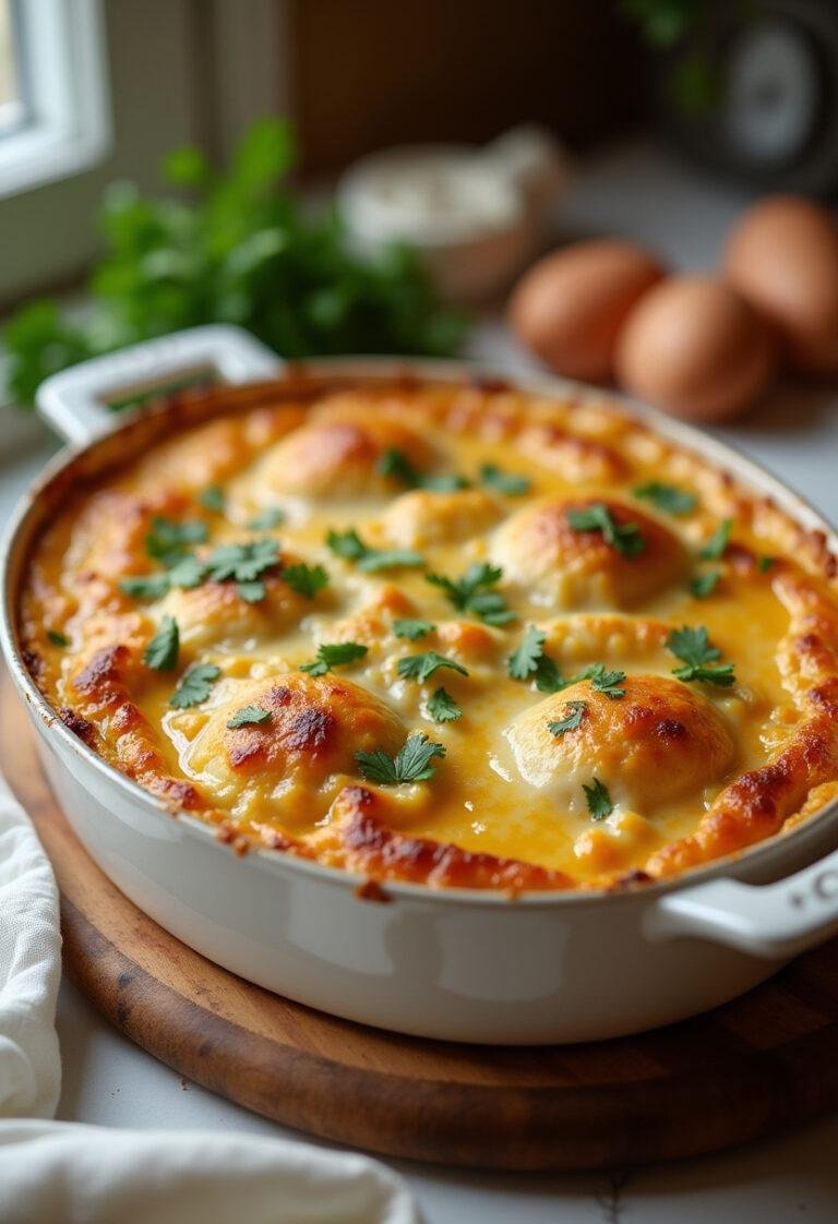 Deliciously baked Simple Chicken and Potato Casserole, perfect for a quick meal.