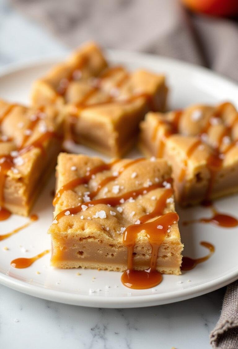 Finished Salted Caramel Apple Pie Bars, a delightful treat made with minimal ingredients.
