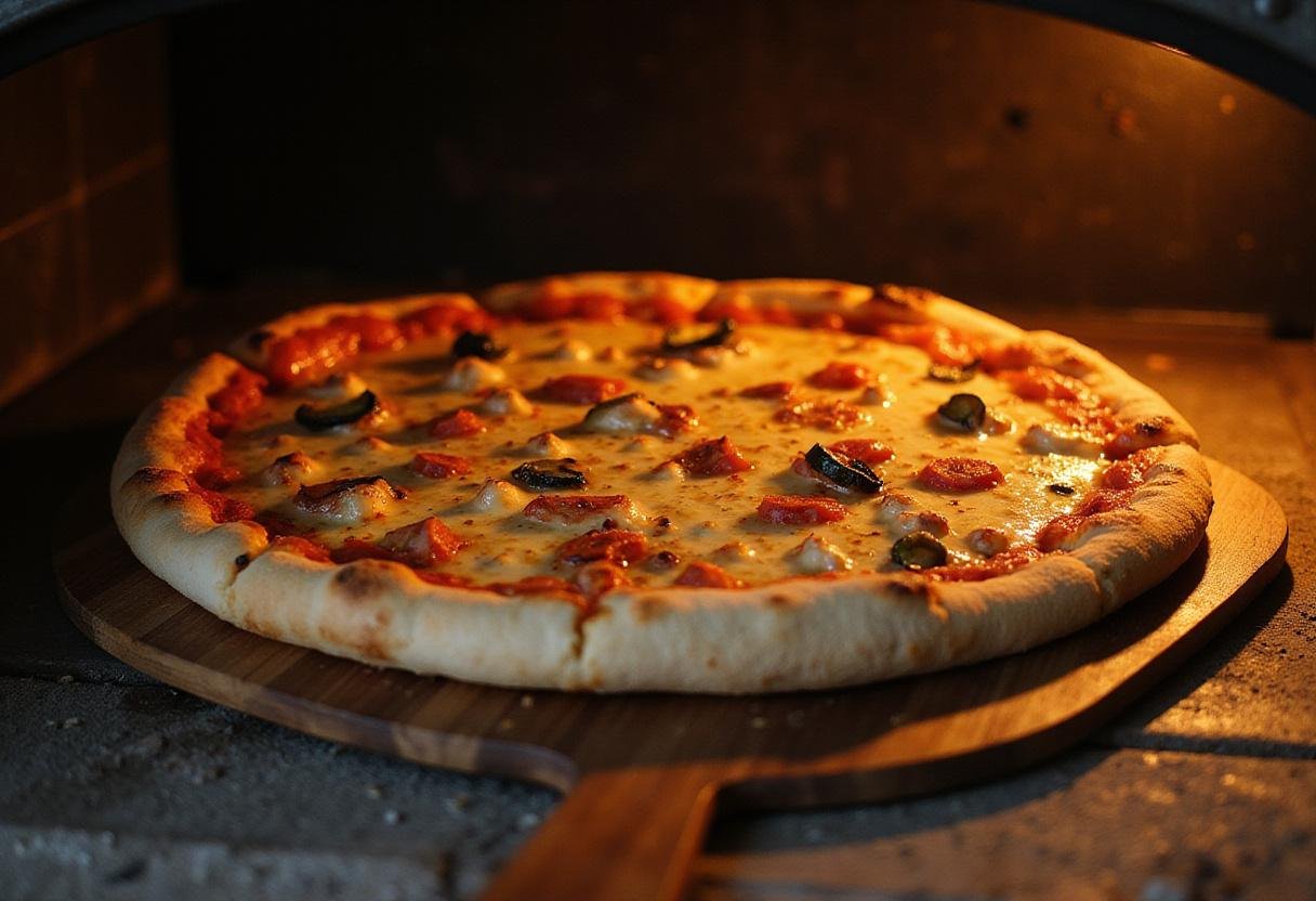 Delicious Arundel's House Special Pizza fresh from the oven, highlighting its golden crust and melted toppings.
