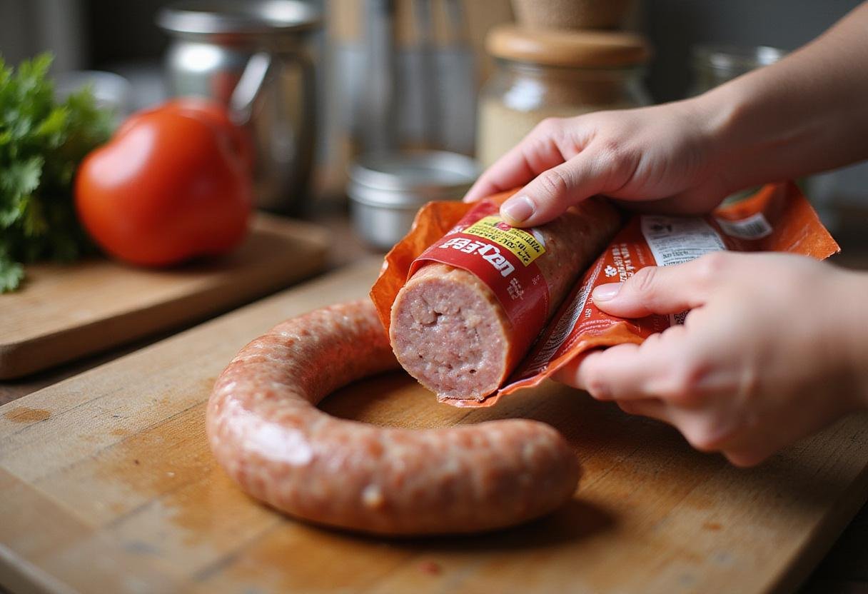 Fresh Bob Evans sausage being prepared for delicious sausage rolls, showcasing quality ingredients.
