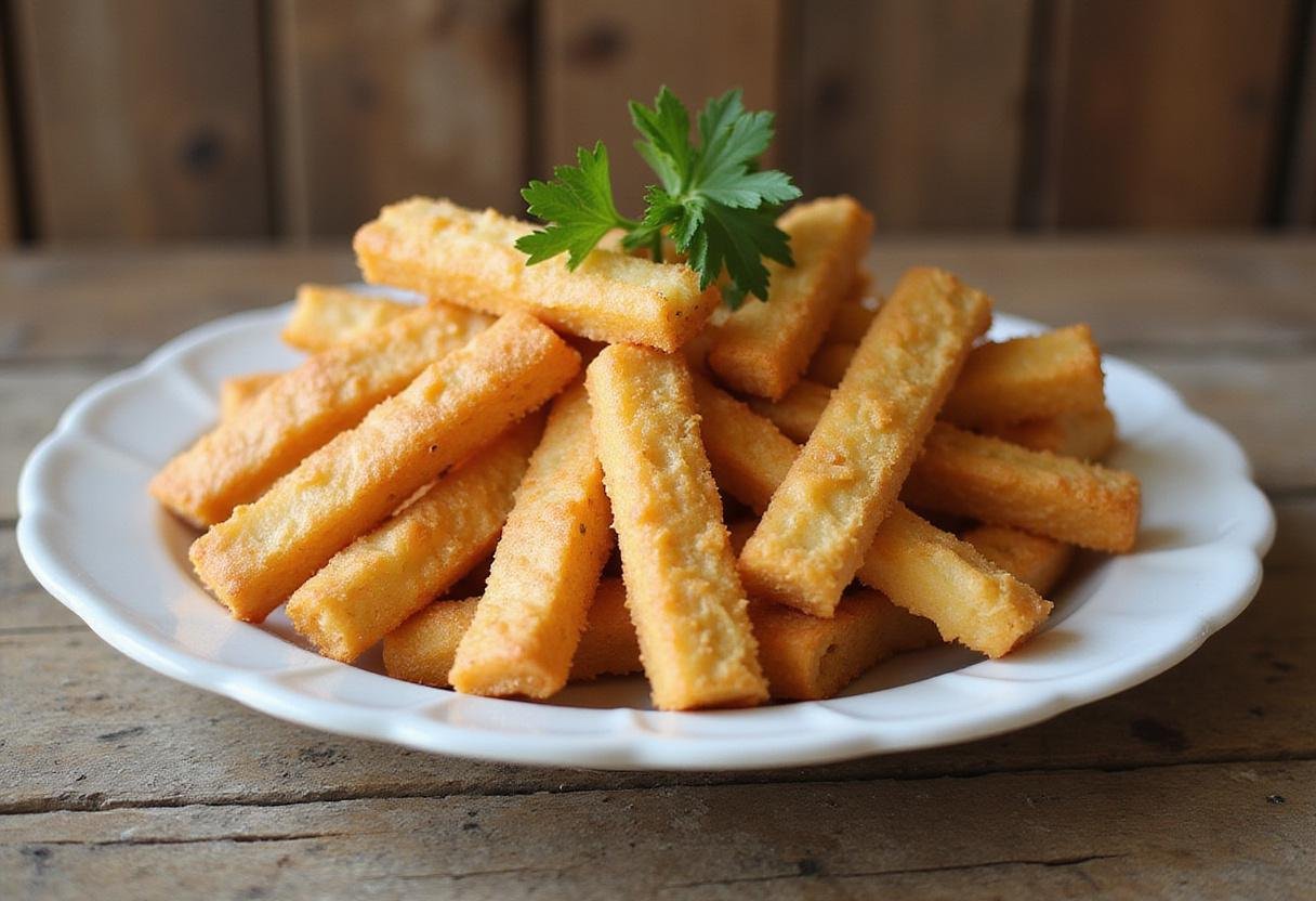 Beautifully arranged cheese straws on a serving plate garnished with parsley, perfect for entertaining or a simple snack, showcasing an enticing cheese straws recipe.