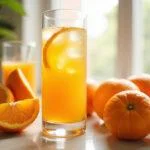 Finished Citrus Florida Orange Sunrise cocktail displayed with fresh Florida oranges, epitomizing a sunny, refreshing drink experience.