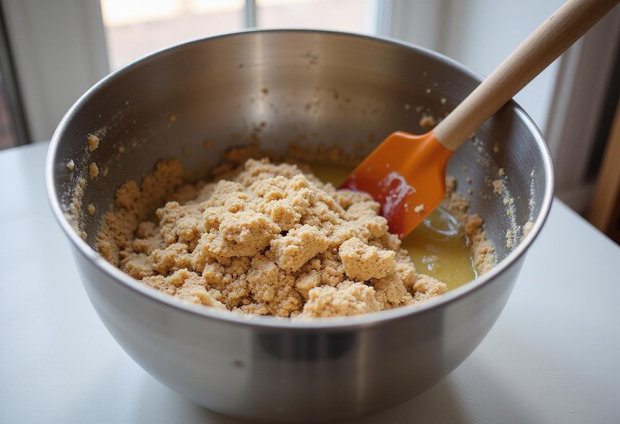 Crushed graham crackers and melted butter mixed together for a decadent salt and straw ice cream cake crust.