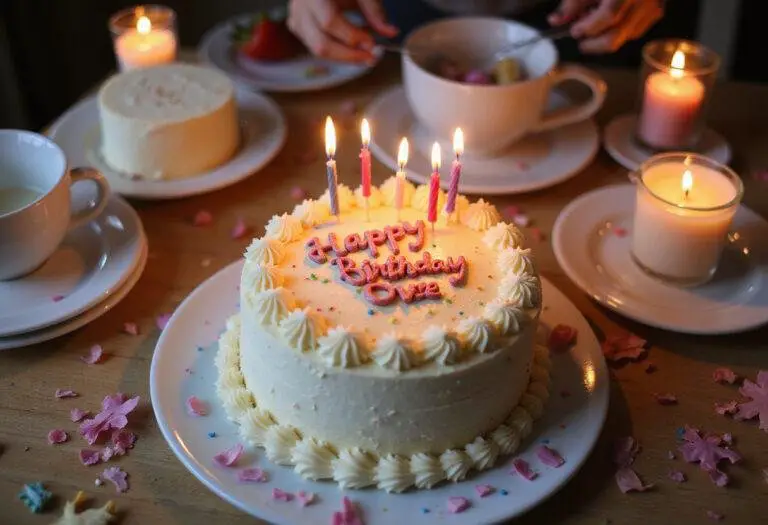 Stunning elegant female birthday cake beautifully presented on a festive table, showcasing the joy of birthday celebrations and inspiring ladies birthday cake ideas.