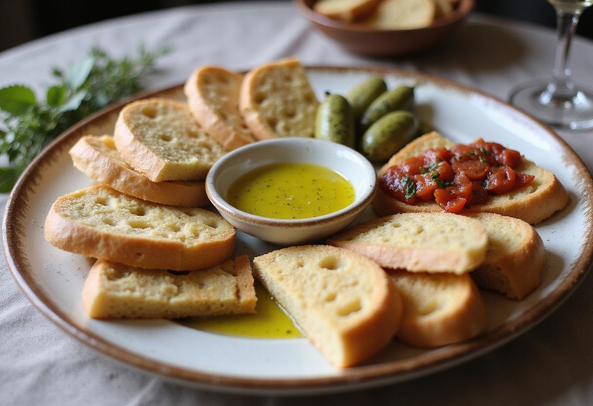 Experience the ultimate focaccia bread eating tips with a stunning platter of focaccia and assorted dips, perfect for a stylish dining experience.