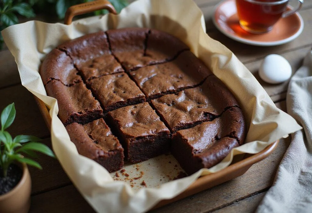 Deliciously baked lactation brownies displayed on a wooden table, perfect for nursing mothers.