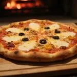 Deliciously baked pizza displaying melted cheese and vibrant toppings, representing a top choice from the pizza city menu.