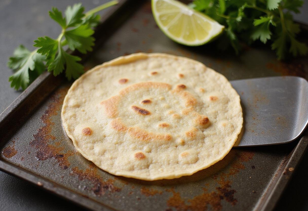 Warming tortillas for delicious chicken tacos, focusing on the ideal texture and warmth of tortillas for making tacos de pollo.