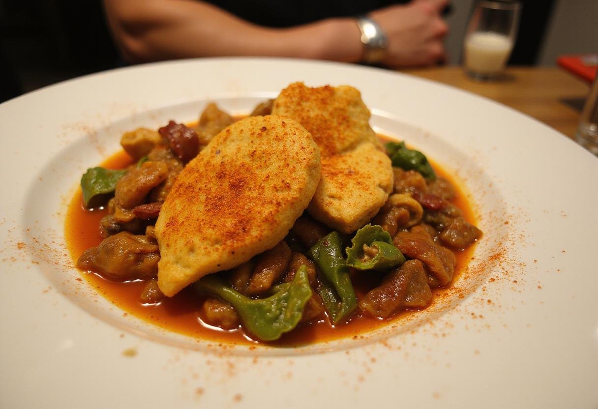Enhancing dishes with paprika, focusing on a colorful plate that showcases the spice's vibrant impact on food.