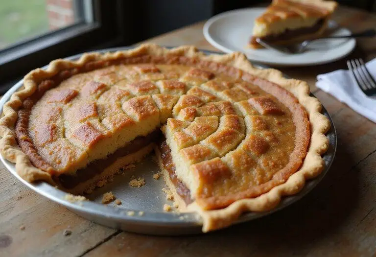 A stunning presentation of a sawdust pie, highlighting its layers and deliciousness in a cozy dining setting.