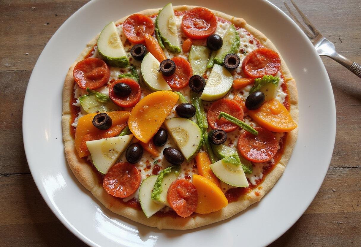Arranging toppings for Tivoli's Italian pizza, showcasing vibrant vegetables and delicious pepperoni.