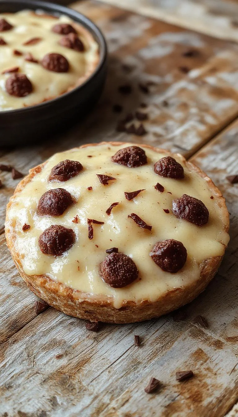 A golden-brown Kerry Pie with a flaky crust, sliced open to reveal a rich, vibrant berry filling. The pie is garnished with a light dusting of powdered sugar and served on a rustic wooden table alongside a fork and a dollop of whipped cream, evoking a warm, inviting dessert setting.