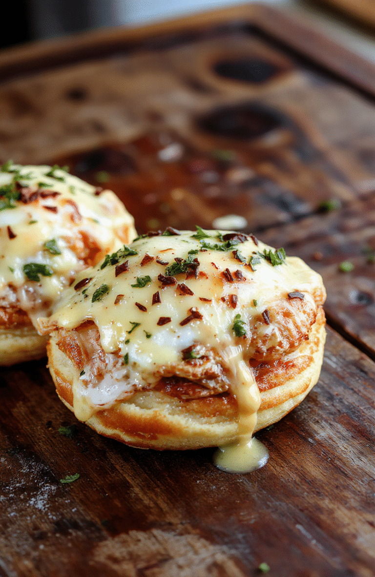 Golden-brown puff pastry topped with creamy béchamel, crispy ham, melted cheese, and a perfectly cooked sunny-side-up egg, arranged artfully on a rustic white plate with soft natural light highlighting textures