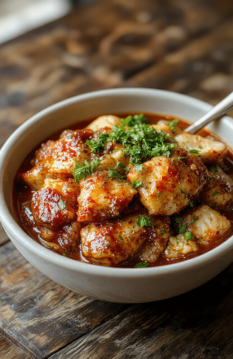 A vibrant bowl featuring tender sticky chicken on fluffy white rice, garnished with green herbs and sesame seeds, styled simply on a rustic wooden surface with natural light highlighting the textures and colors.