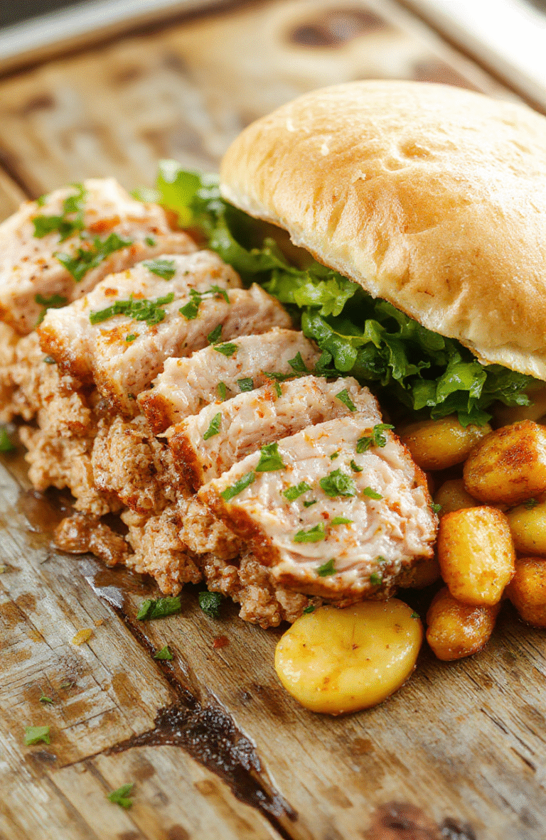 A vibrant plate of cooked ground turkey garnished with fresh herbs, surrounded by colorful vegetables on a rustic wooden table. The dish looks flavorful, with a slightly crispy texture on top, styled simply for a homey, inviting presentation.