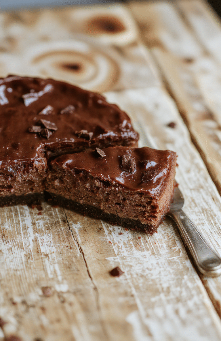 A rich and creamy German Chocolate Cheesecake topped with luscious coconut-pecan frosting, sliced to reveal a smooth chocolate filling, garnished with toasted coconut and pecans, styled on a rustic wooden surface with a blurred background