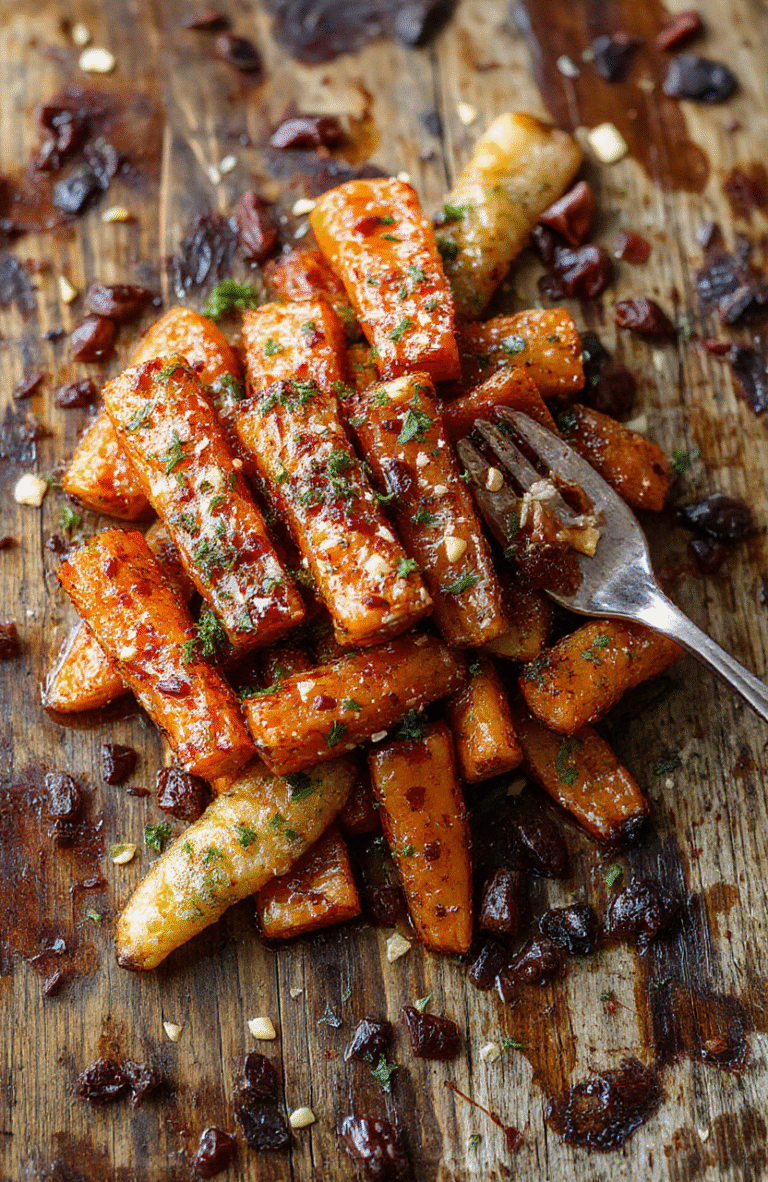 Colorful glazed carrots arranged in a rustic white bowl, garnished with fresh herbs, set on a wooden table with soft natural daylight highlighting the glossy sheen and tender texture of the carrots, styled simply with a neutral background, capturing a warm, festive atmosphere.
