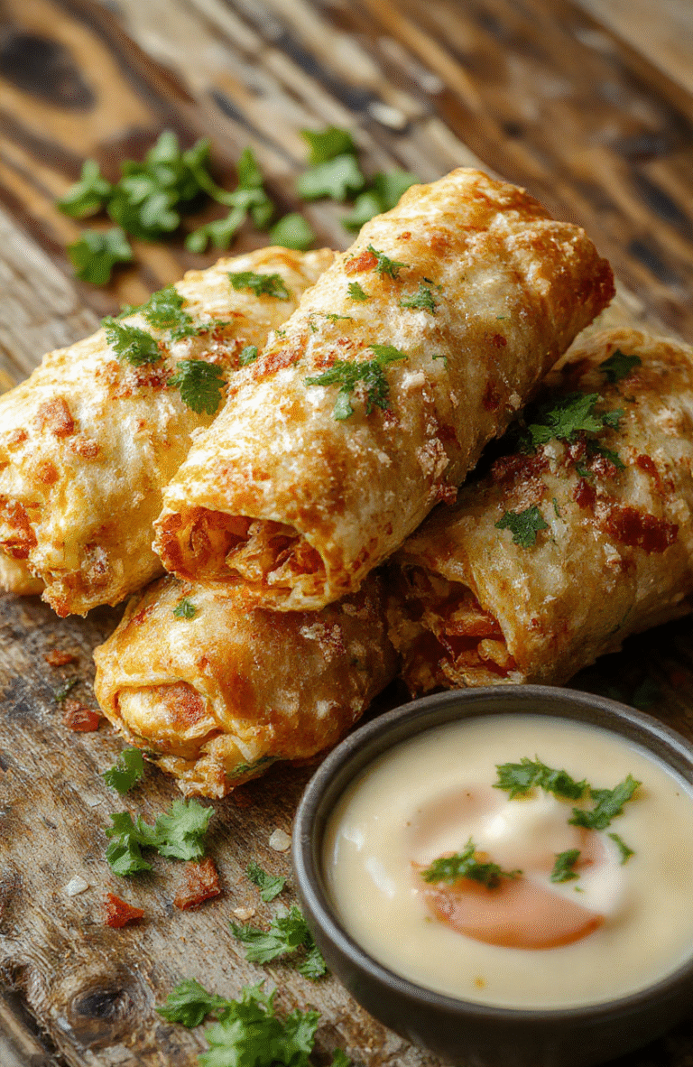 Golden-brown crispy egg rolls filled with colorful southwest ingredients like corn, black beans, and peppers, neatly sliced open to reveal vibrant fillings. The egg rolls are placed on a white plate with fresh cilantro garnish, styled on a rustic wooden surface. Lighting highlights the crunchy texture and colorful ingredients inside, with a blurred background for a warm, inviting look.
