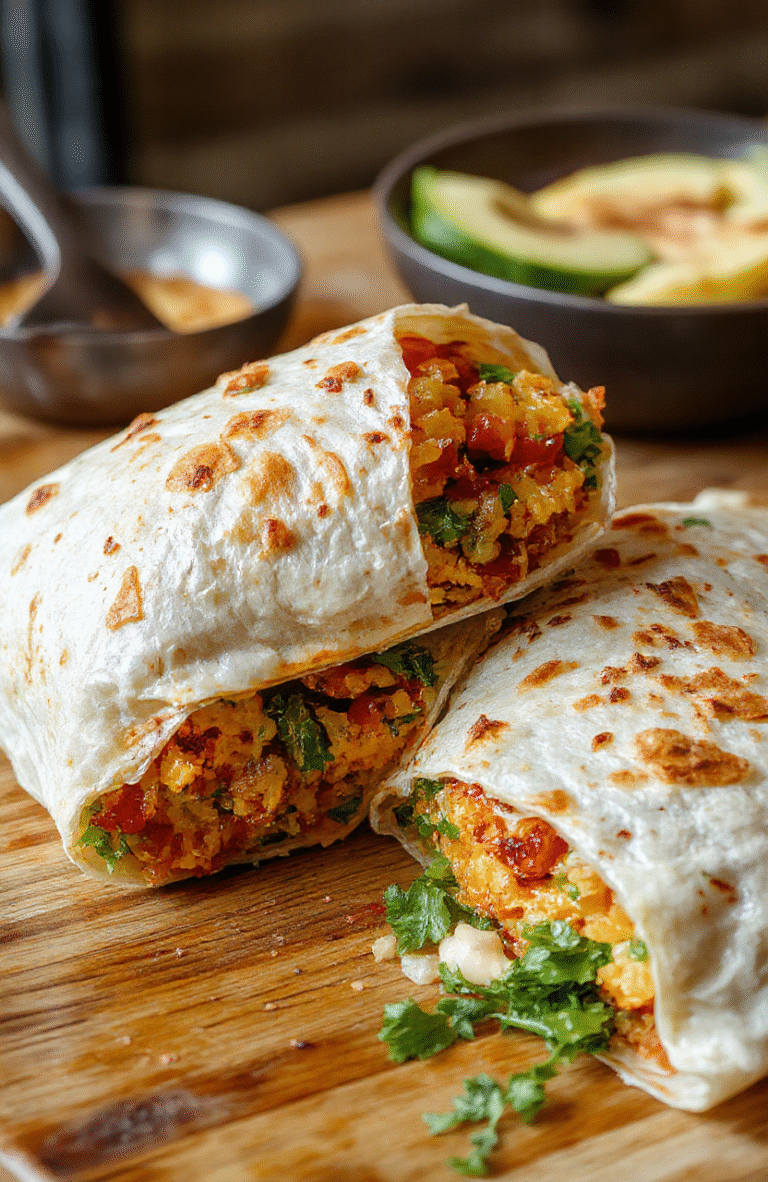 A vibrant plate featuring a golden-brown low carb crunchwrap, filled with fresh vegetables and melted cheese, neatly folded and topped with a crisp lettuce leaf, styled on a rustic wooden table with natural daylight highlighting the textures.