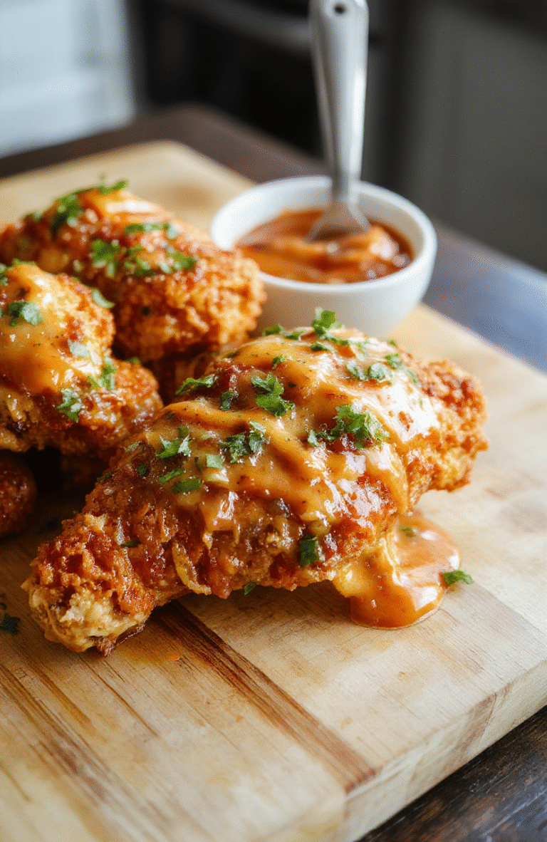 Golden-brown crispy orange chicken pieces glistening with sticky-sweet orange glaze, garnished with sesame seeds and sliced green onions, served in a white ceramic bowl beside steamed jasmine rice and vibrant broccoli florets on a clean wooden table under soft natural light.
