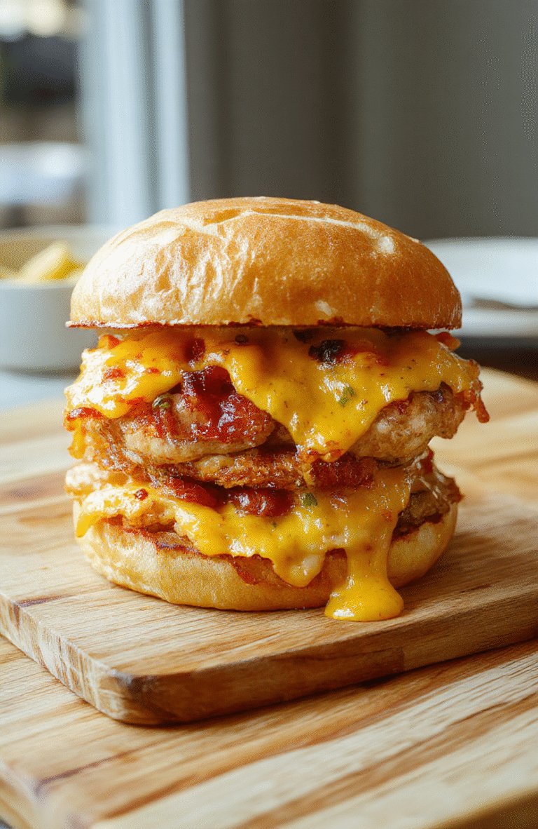 Golden-brown, slightly puffed grilled cheese sandwich made with soft Hawaiian sweet rolls, melted cheddar and American cheese oozing from inside, placed on a clean wooden board with a small pile of scattered mini marshmallows and pineapple chunks nearby for contrast.